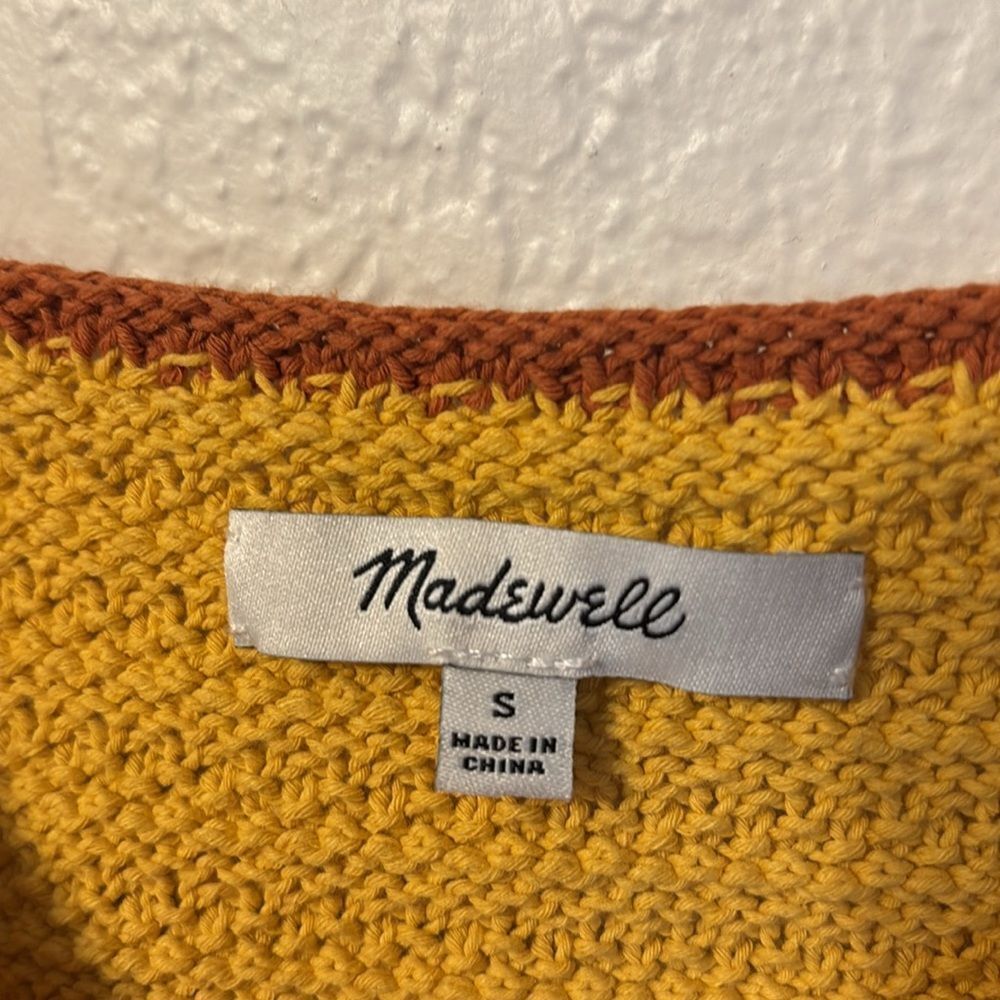 Madewell Colorblock Crocheted Ruffle-Strap Sweater Tank Small - Picture 2 of 5